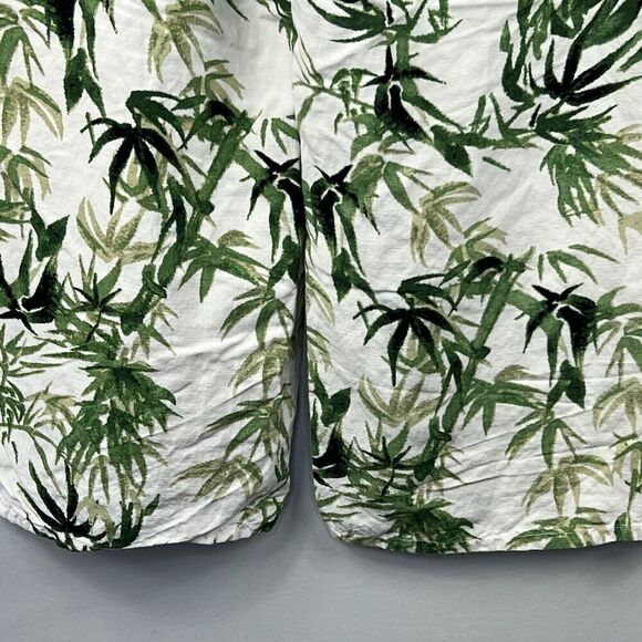 J Jill Linen Blend Cropped Wide Leg Pants S Bamboo Leaves Cream Green - Picture 11 of 15